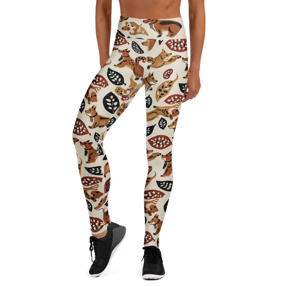 Autumn Canid on Yoga Leggings — Front