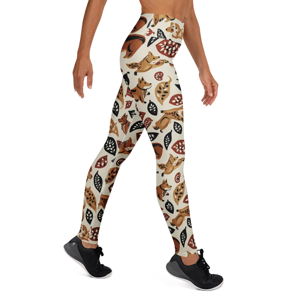 Autumn Canid on Yoga Leggings — Right