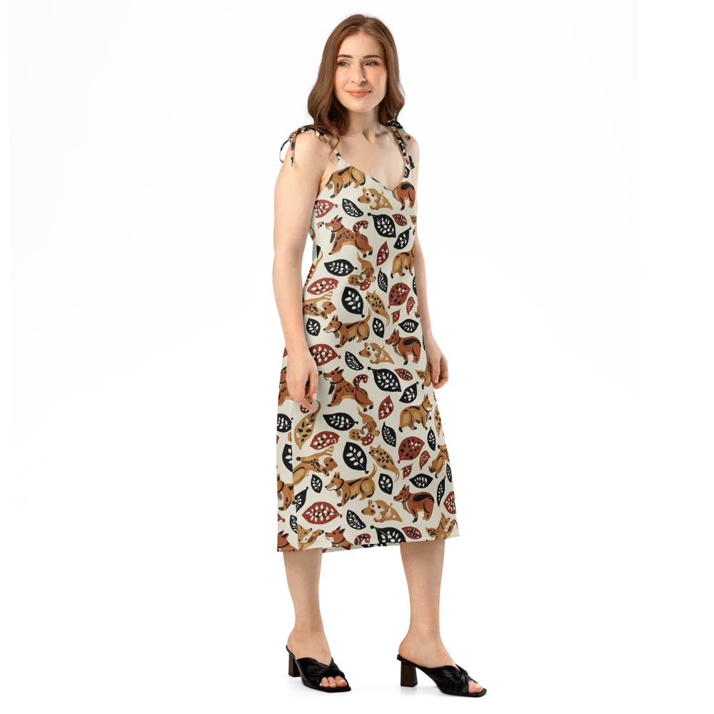 Autumn Canid on Slip Dress — Right Front