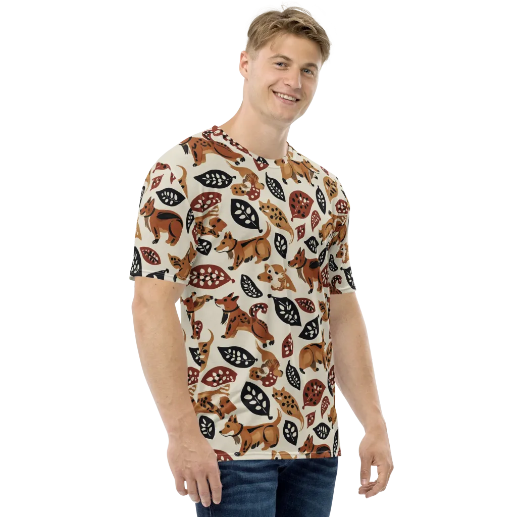 Autumn Canid on Men's Crew Neck T-Shirt — Right