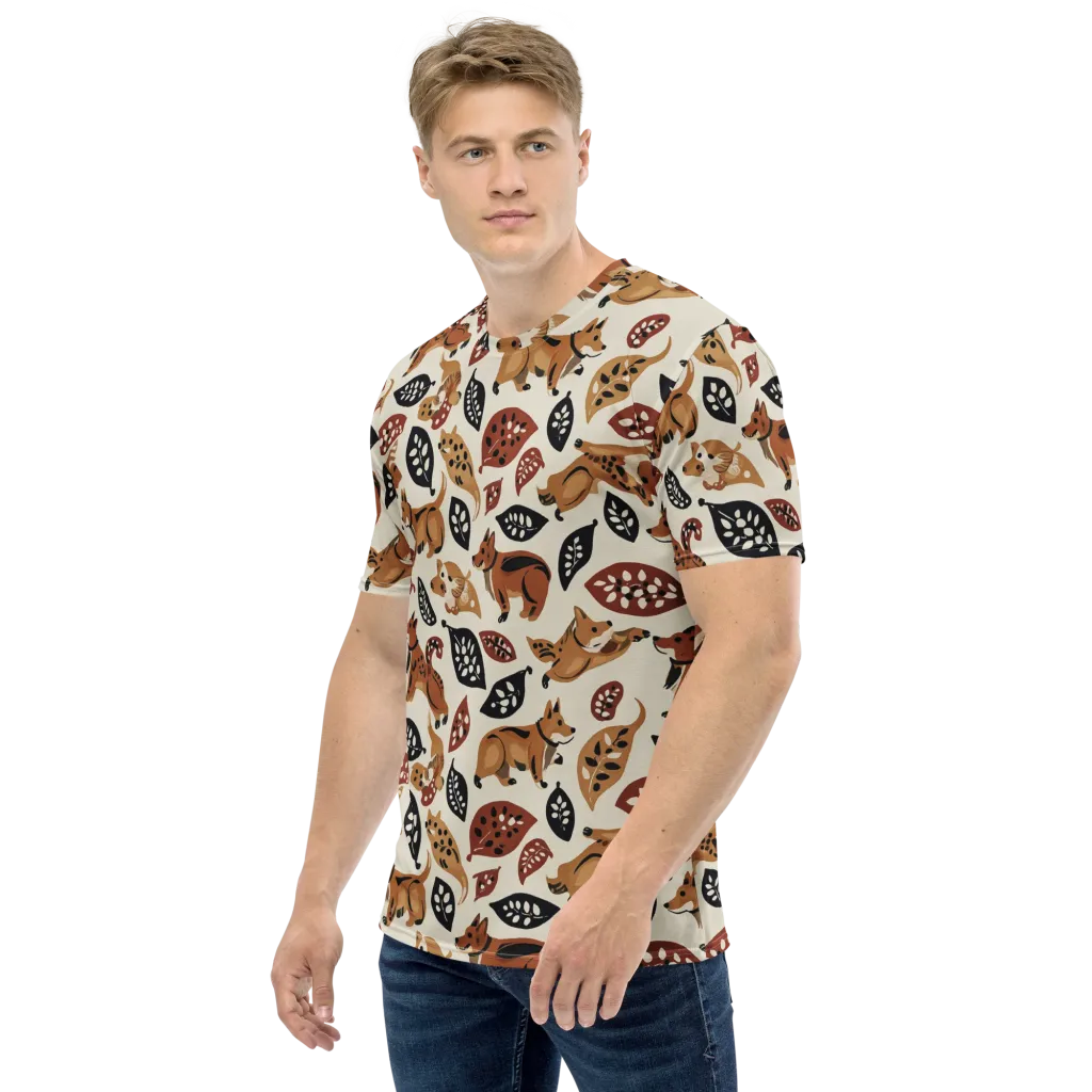 Autumn Canid on Men's Crew Neck T-Shirt — Left