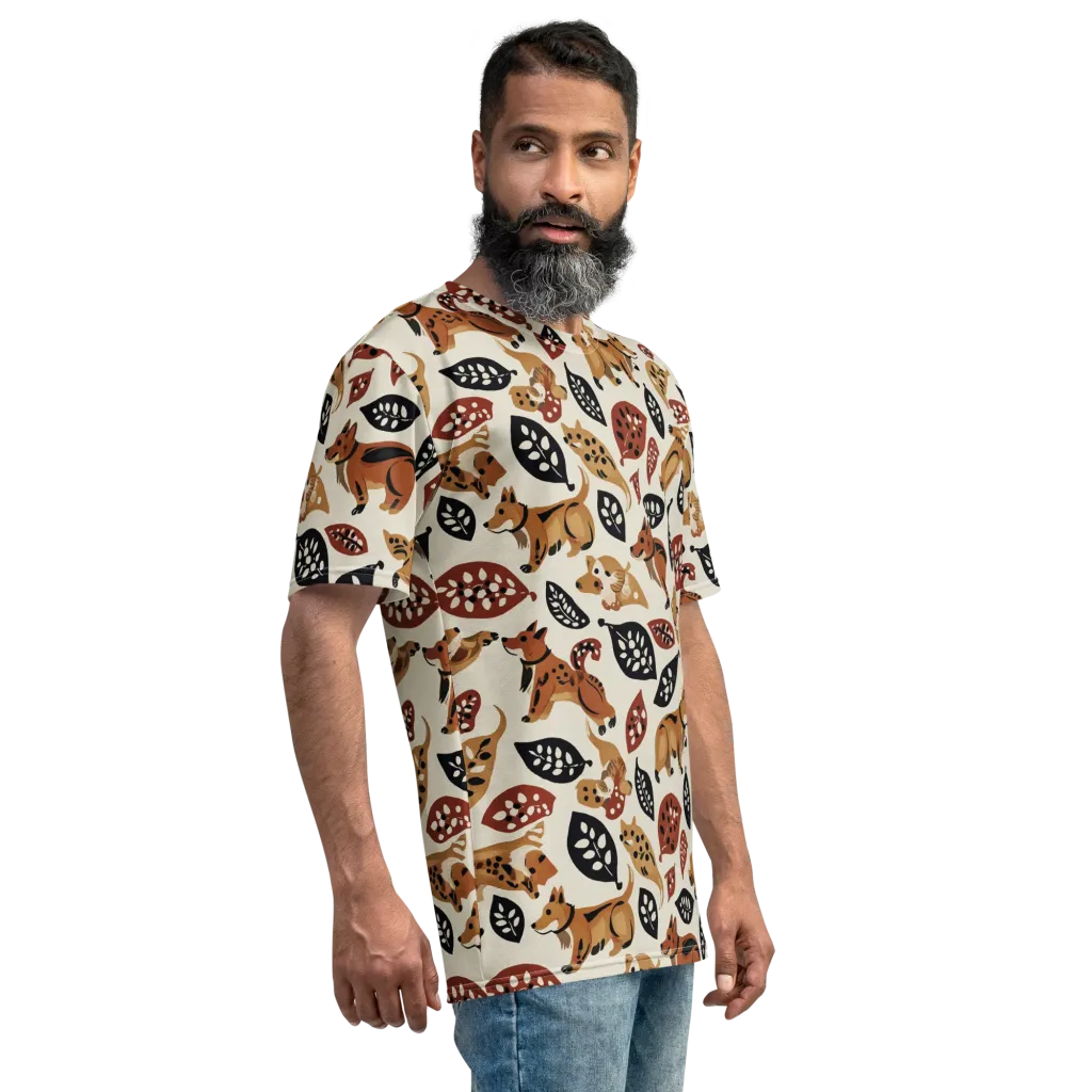 Autumn Canid on Men's Crew Neck T-Shirt — Right