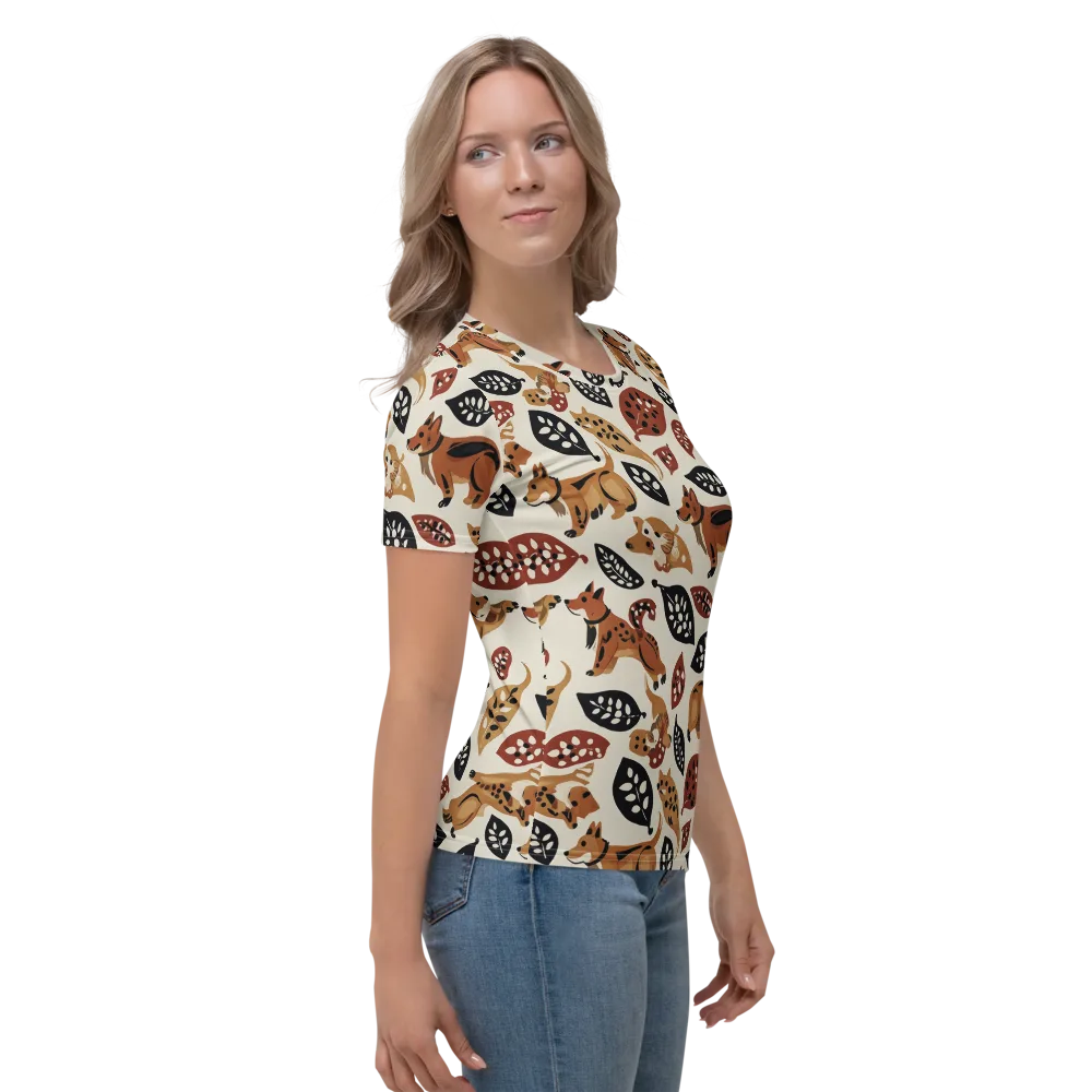Autumn Canid on Women's Crew Neck T-Shirt — Right
