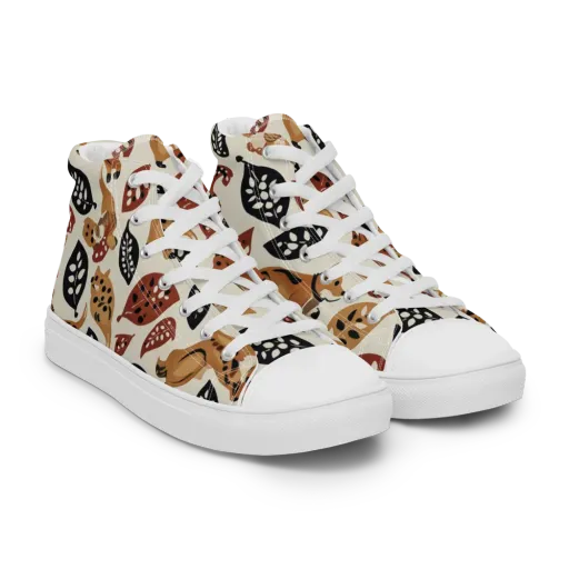 Autumn Canid on a Women's High Top Canvas Shoes