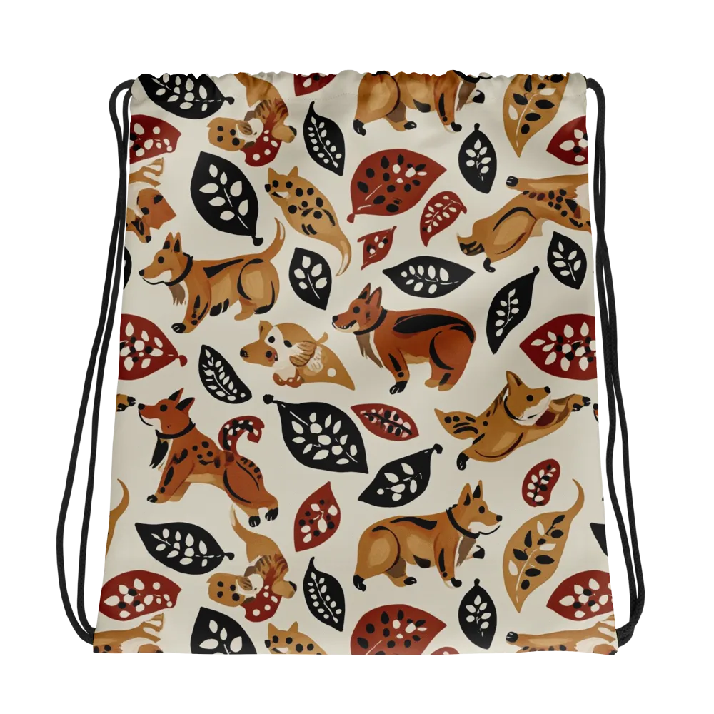 Autumn Canid on Drawstring Bag — Photo