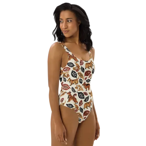 Autumn Canid on a One-Piece Swimsuit