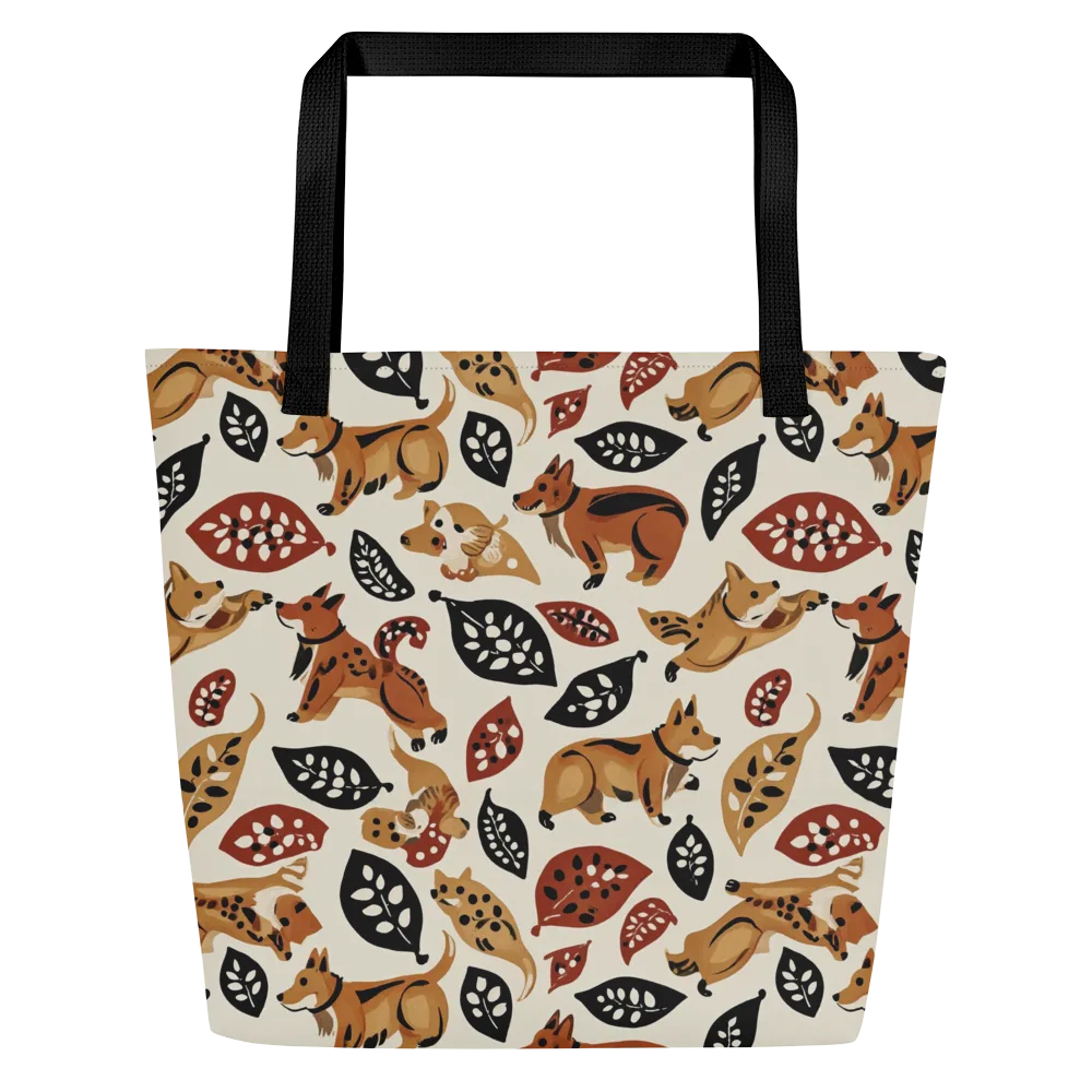 Autumn Canid on Large Tote Bag W/ Pocket — Front