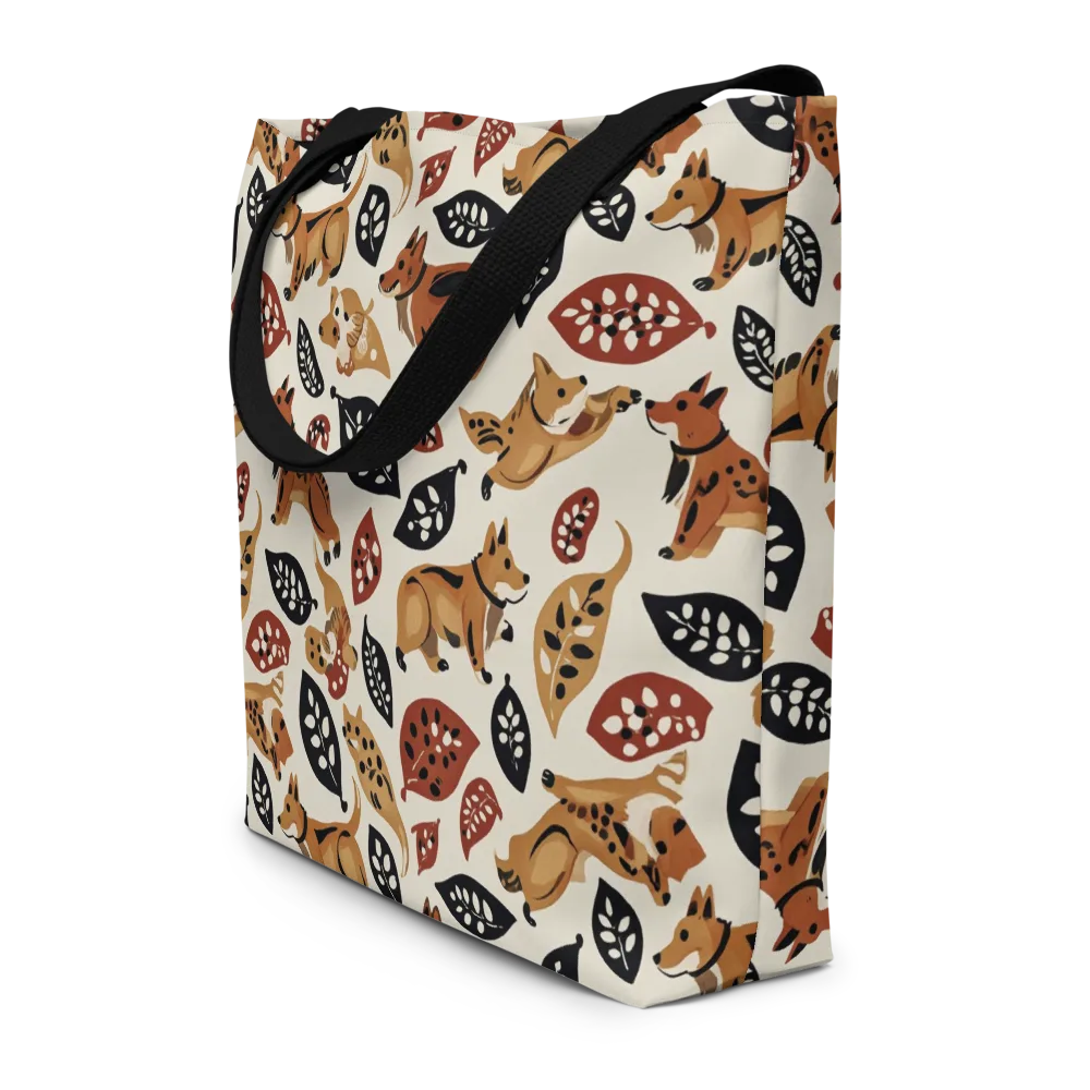 Autumn Canid on Large Tote Bag W/ Pocket — Front