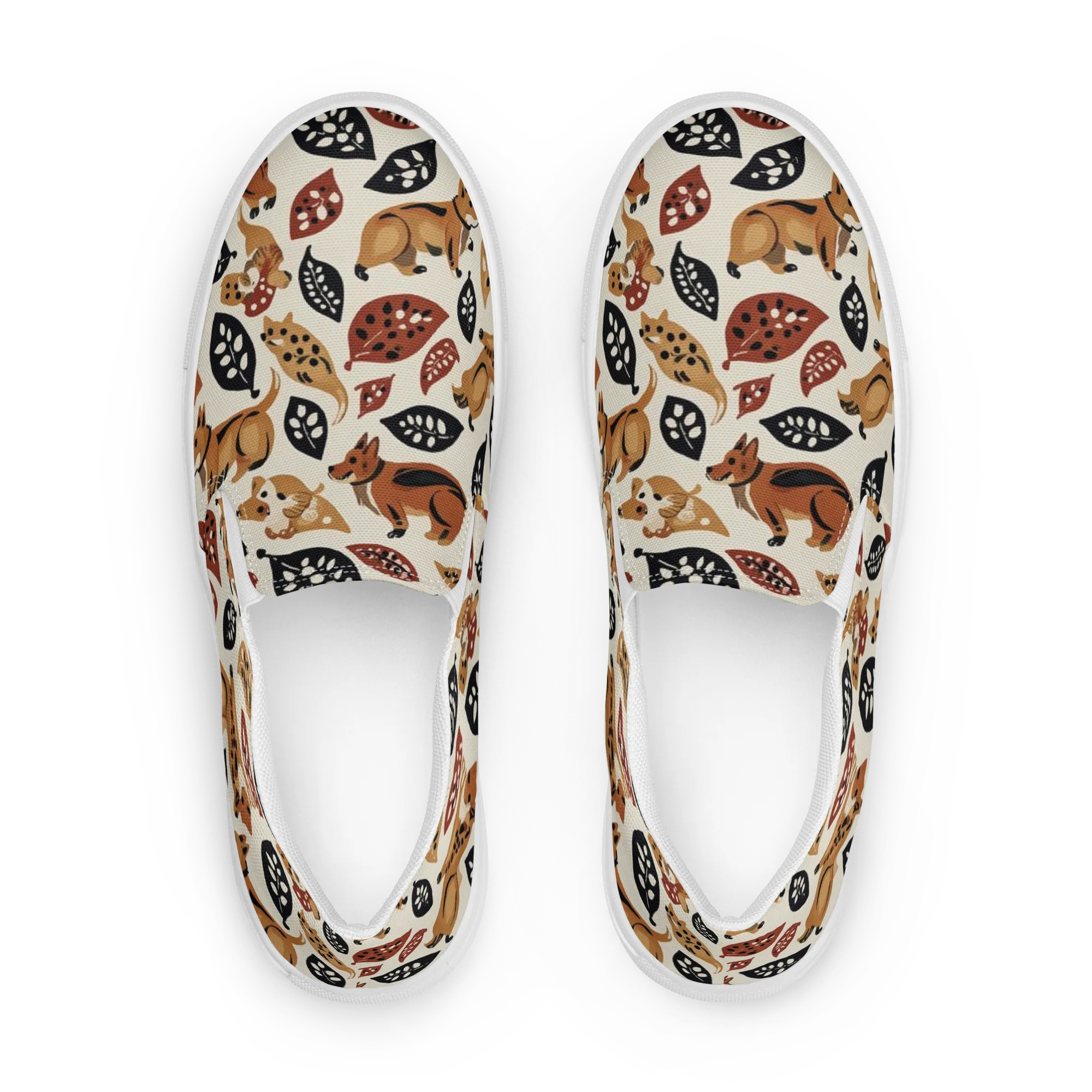 Autumn Canid on Women's Slip-On Canvas Shoes — Front