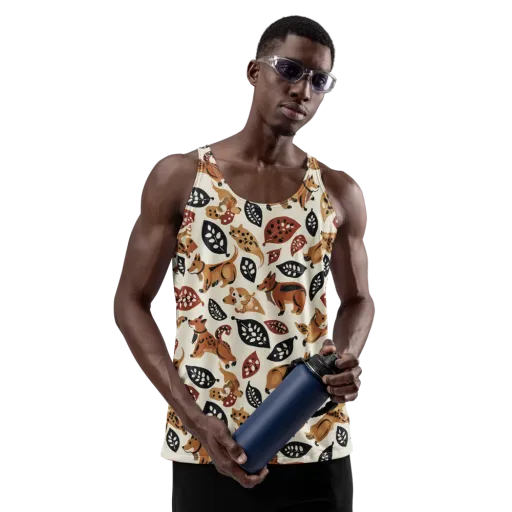 Autumn Canid on a Men's Tank Top