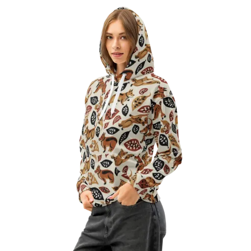 Autumn Canid on a Cotton Hoodie