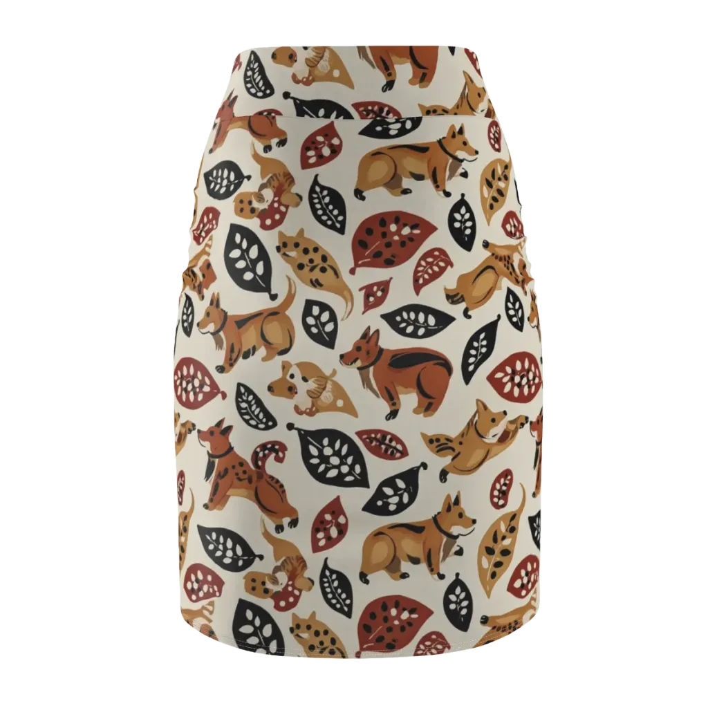 Autumn Canid on Pencil Skirt — Back