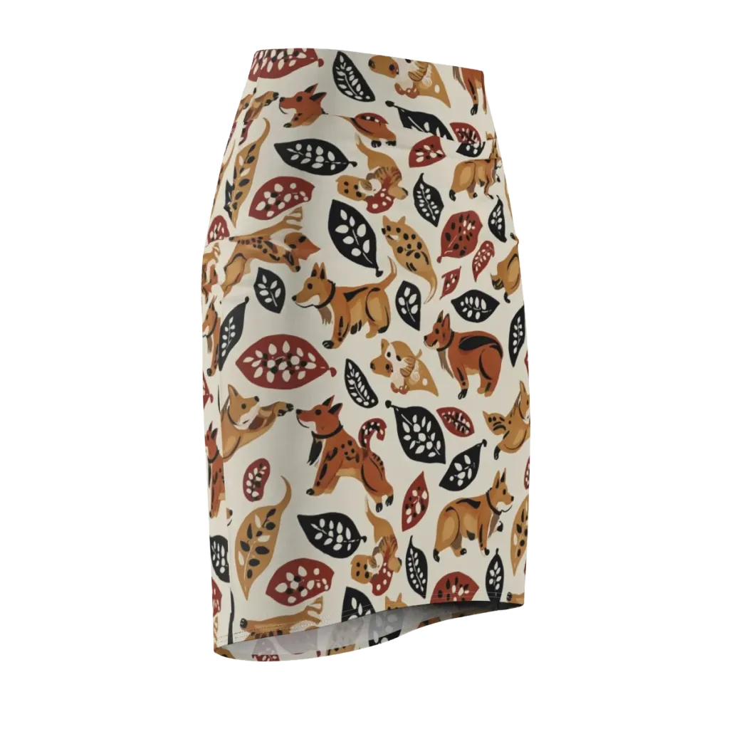 Autumn Canid on Pencil Skirt — Front Side