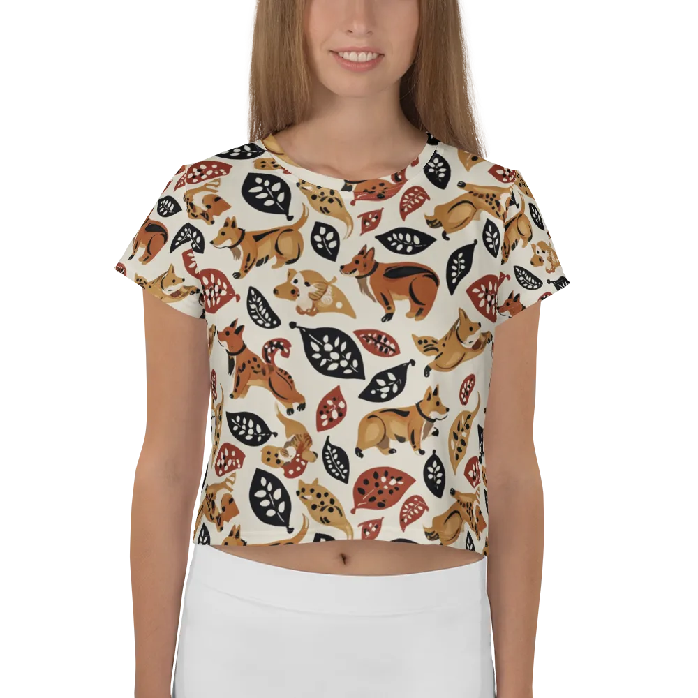 Autumn Canid on Crop Tee — Front