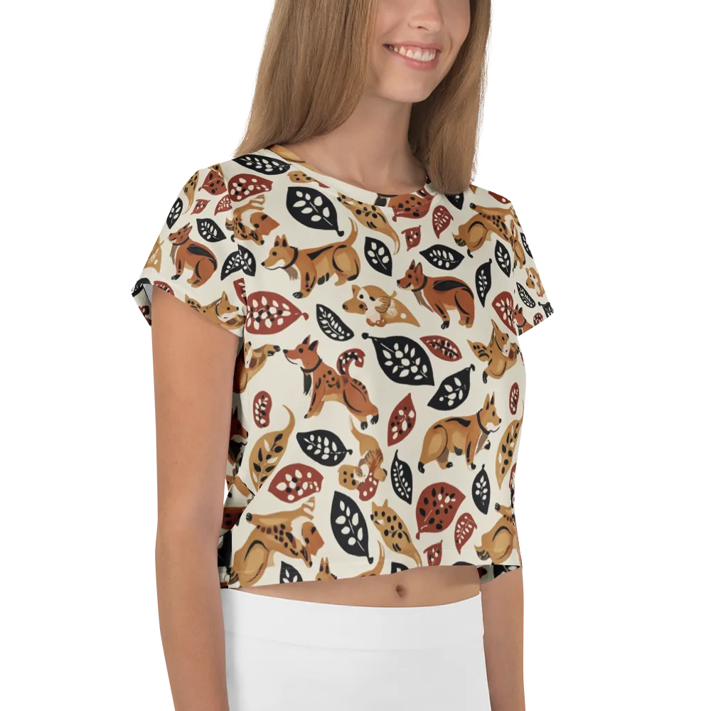 Autumn Canid on Crop Tee — Right