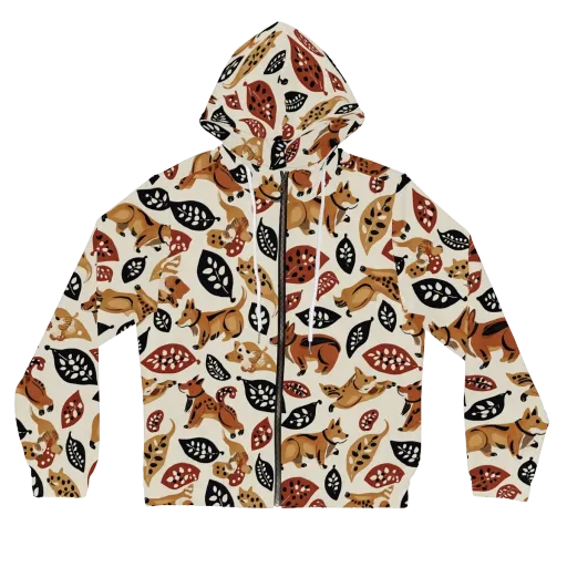 Autumn Canid on a Women's Full-Zip Hoodie