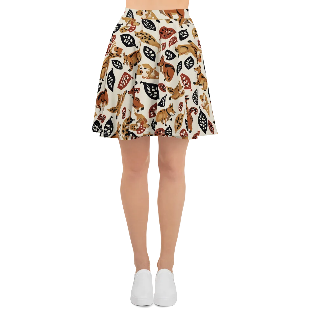 Autumn Canid on Skater Skirt — Front