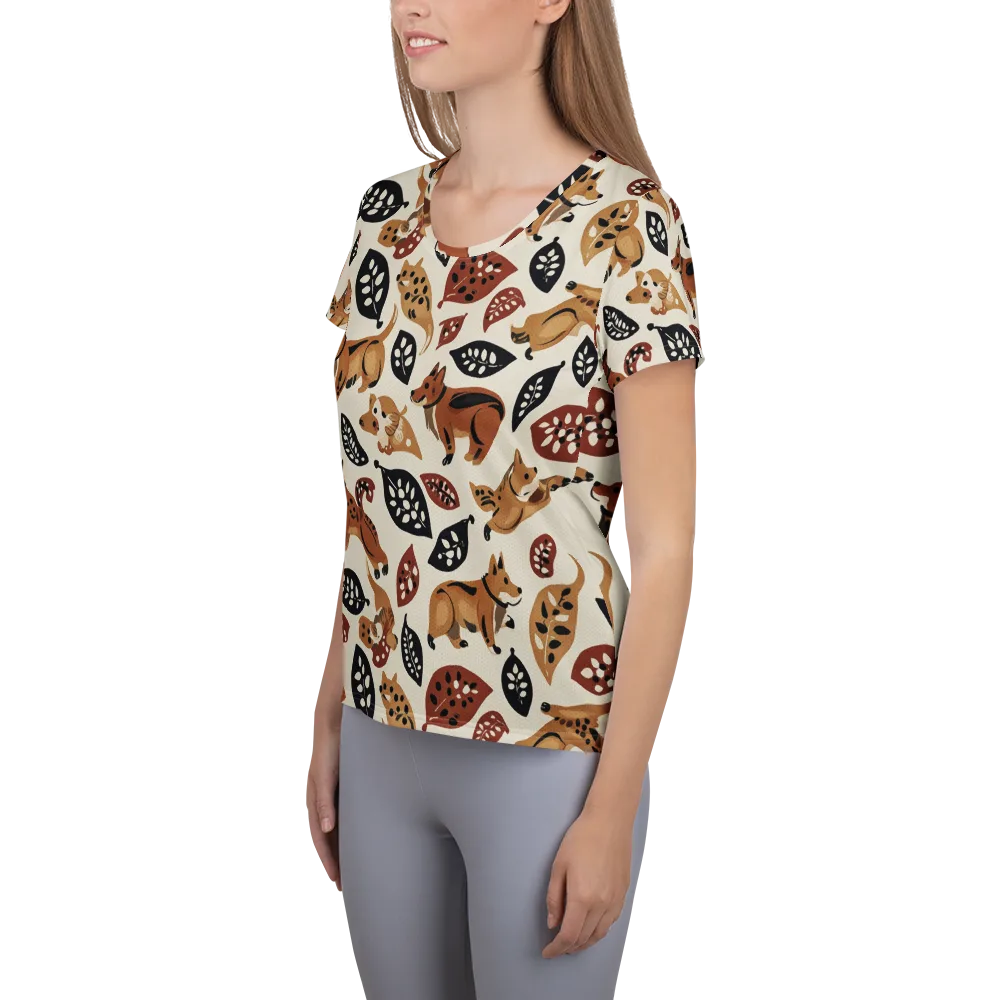 Autumn Canid on Women's Athletic T-Shirt — Left