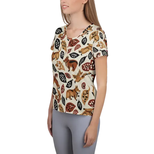 Autumn Canid on a Women's Athletic T-Shirt