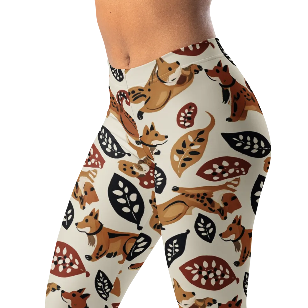 Autumn Canid on Leggings — Left Front