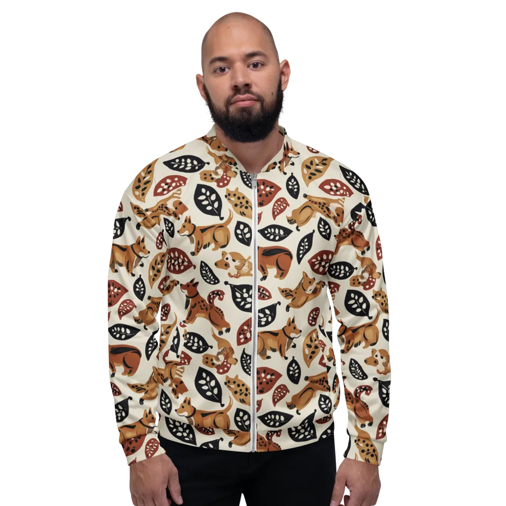 Autumn Canid on Bomber Jacket — Front