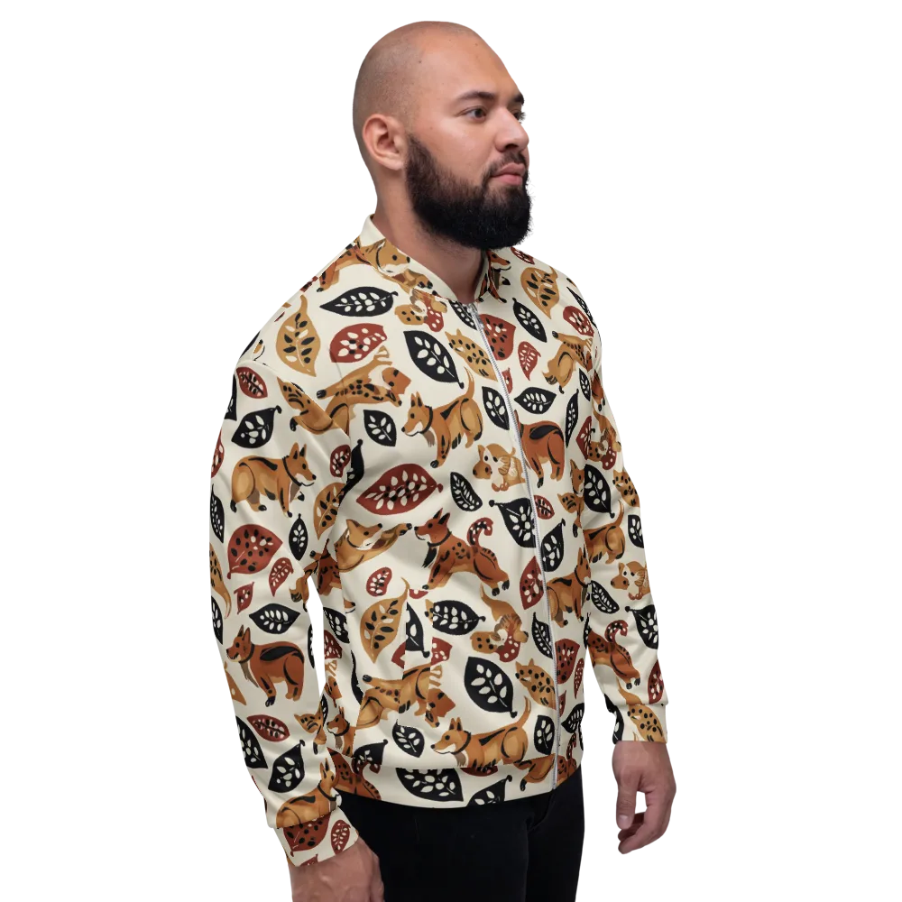 Autumn Canid on Bomber Jacket — Right