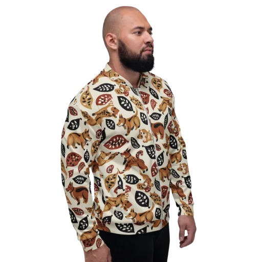 Autumn Canid on a Bomber Jacket
