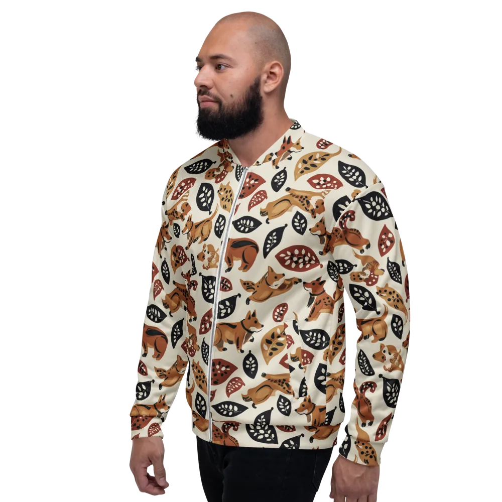 Autumn Canid on Bomber Jacket — Left
