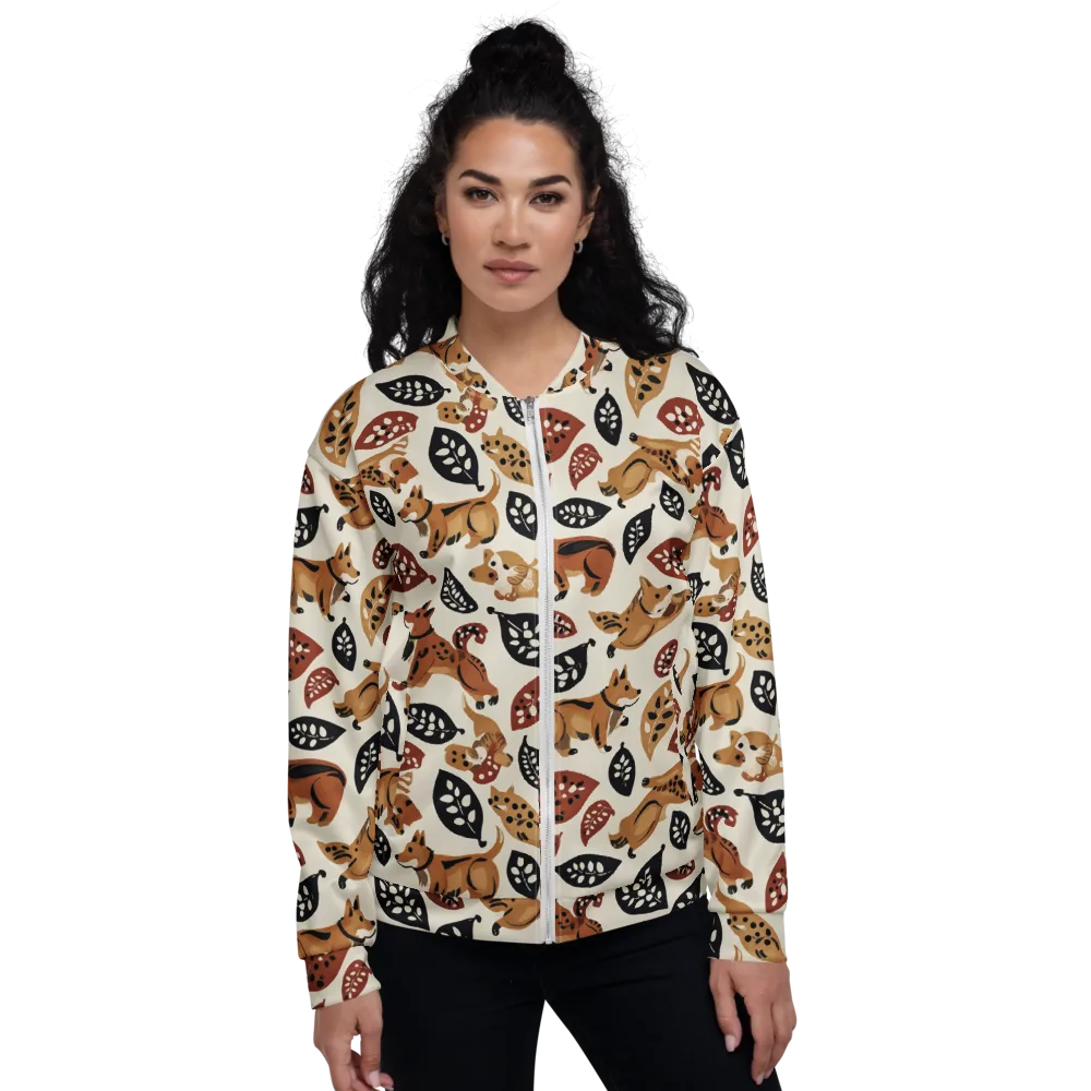 Autumn Canid on Bomber Jacket — Front
