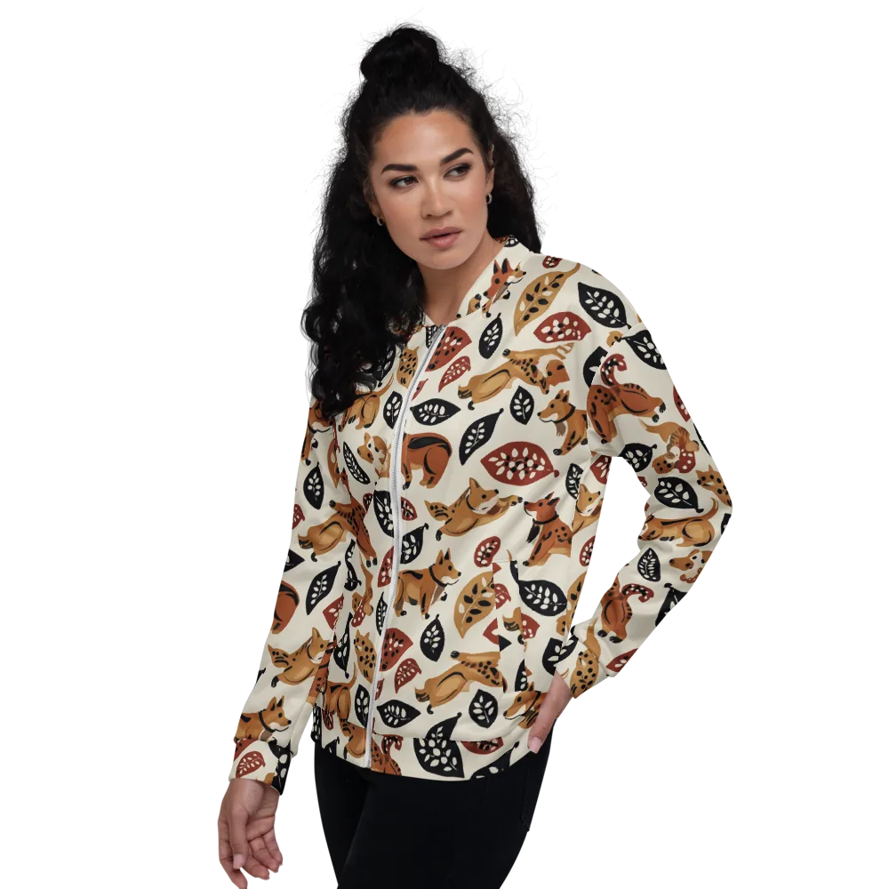 Autumn Canid on Bomber Jacket — Left