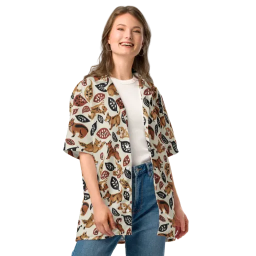 Autumn Canid on a Button Shirt