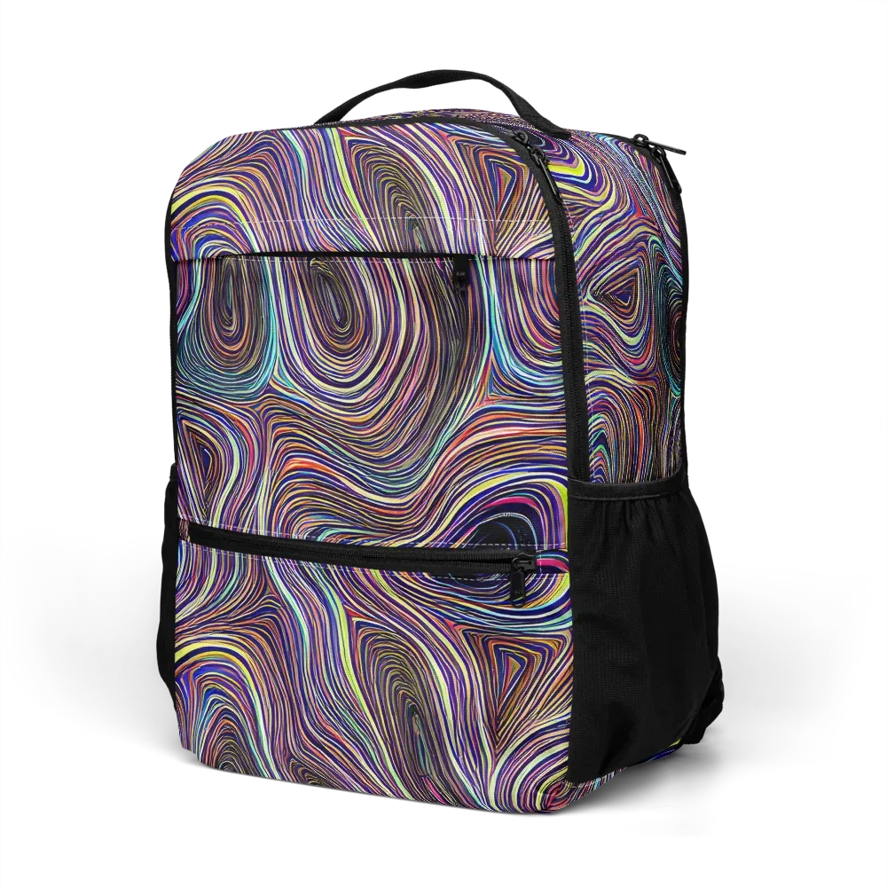 Neon Topography on Utility Backpack — Left Front
