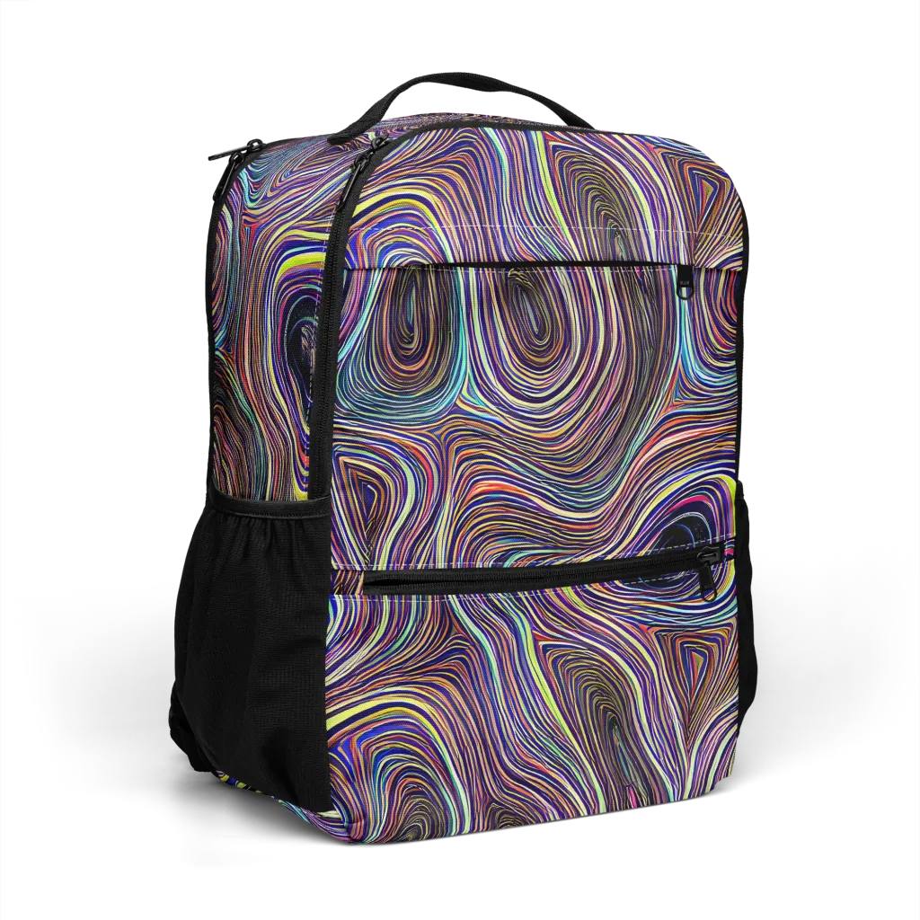 Neon Topography on Utility Backpack — Right Front