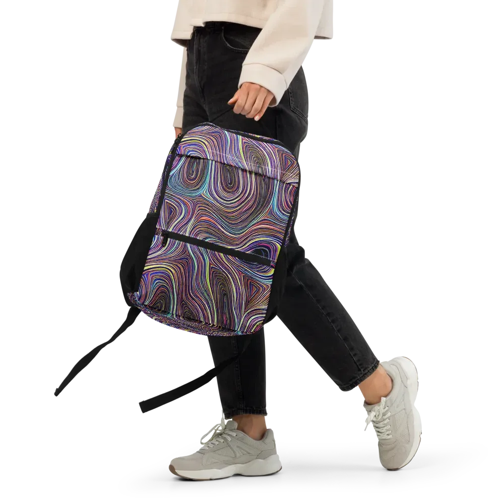 Neon Topography on Utility Backpack — Front