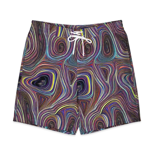 Neon Topography on a Men's Board Shorts