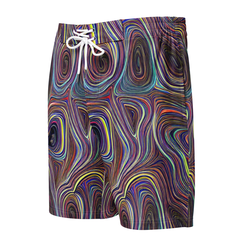 Neon Topography on Men's Board Shorts — Front