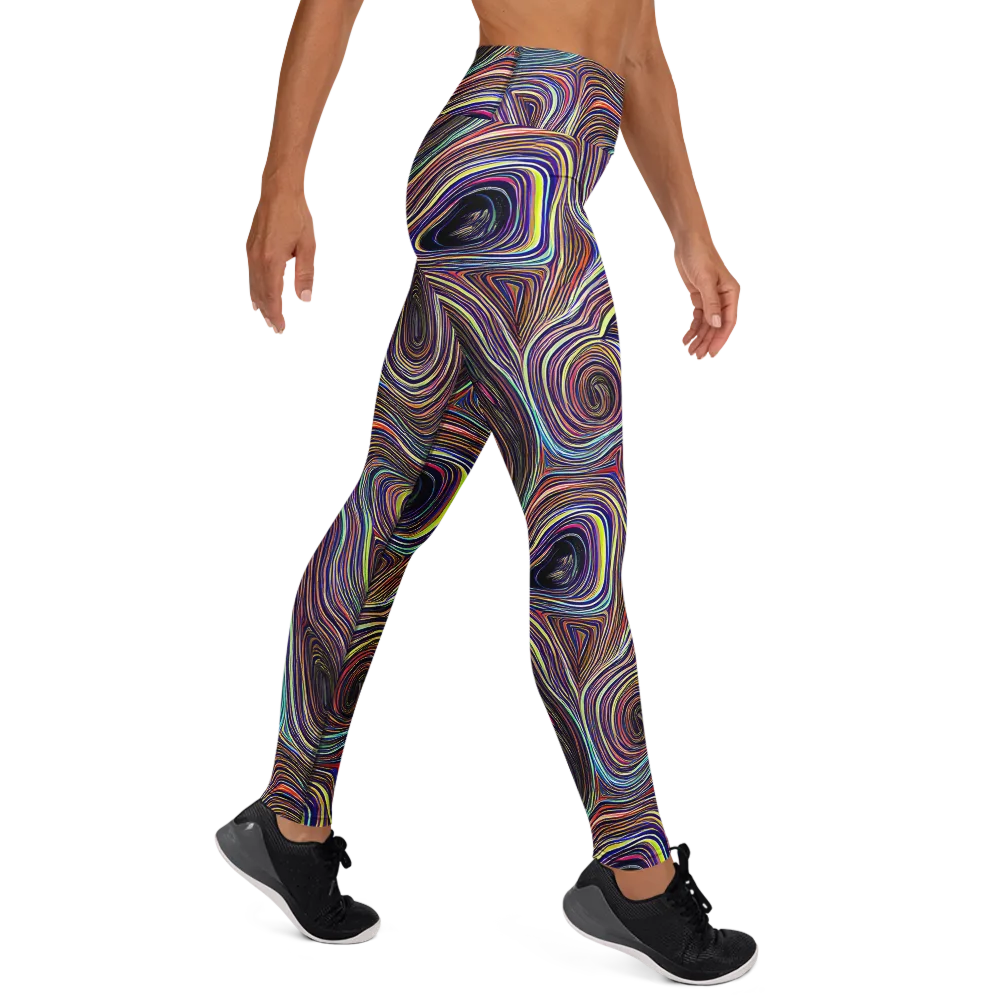 Neon Topography on Yoga Leggings — Right
