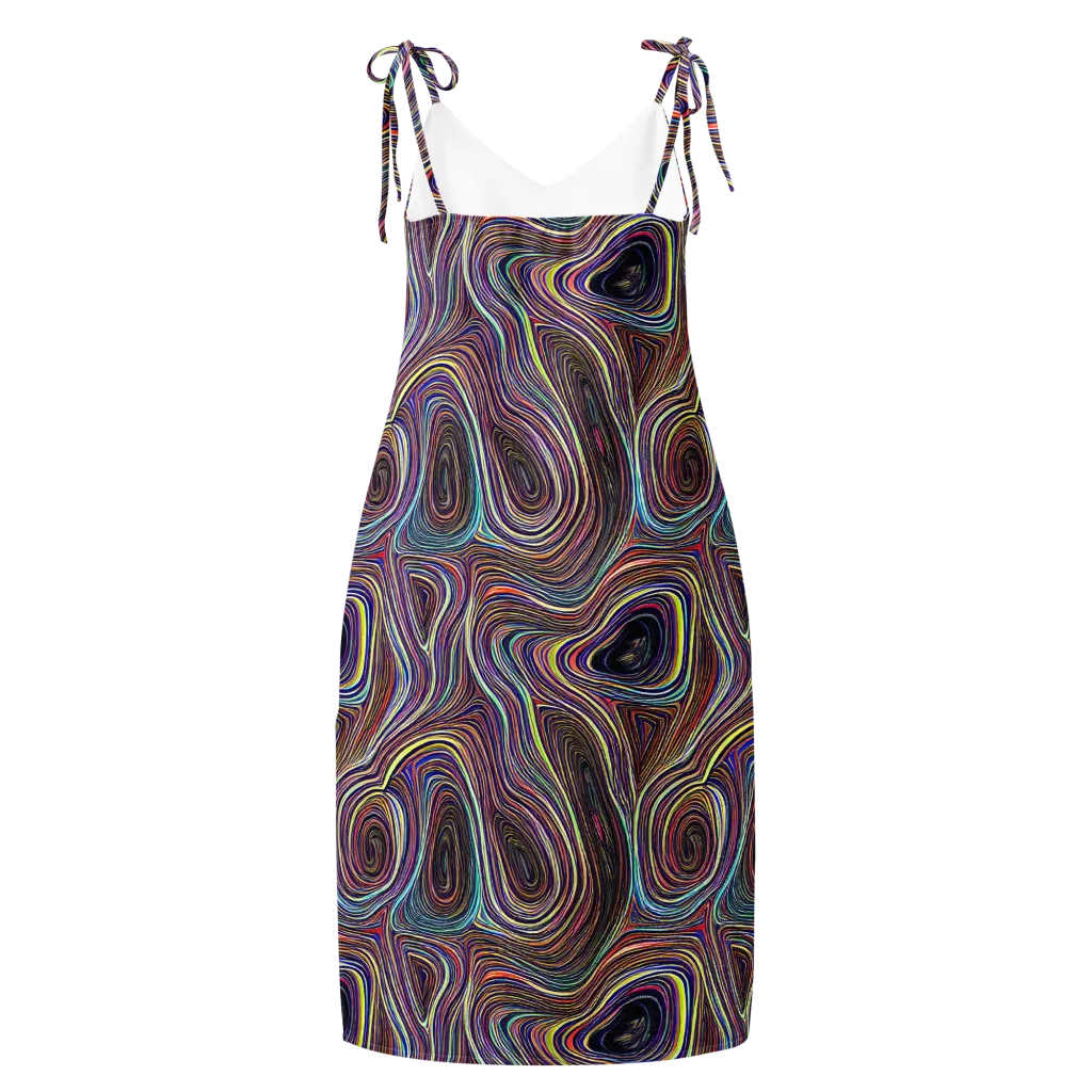 Neon Topography on Slip Dress — Back
