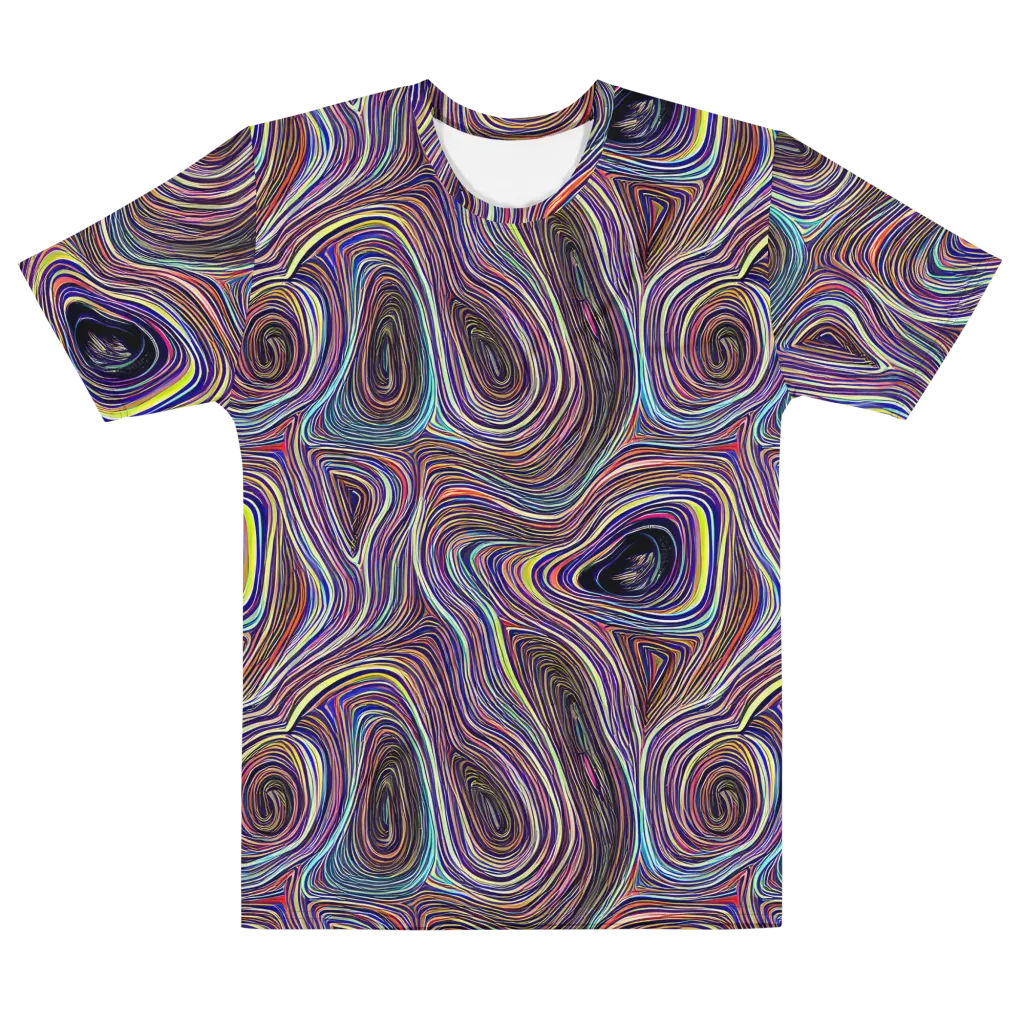 Neon Topography on Men's Cotton Crew Neck T-Shirt — Front