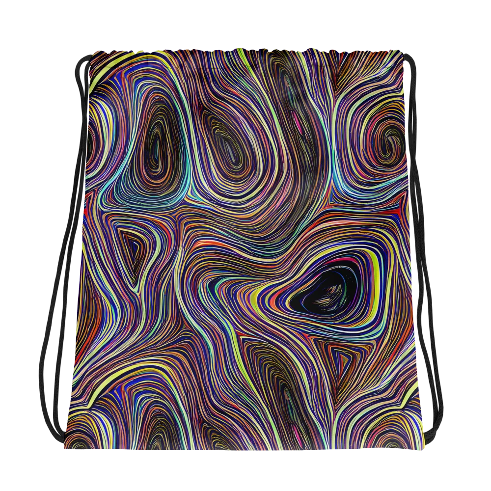 Neon Topography on Drawstring Bag — Photo