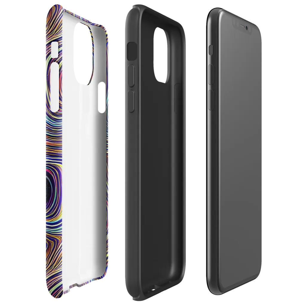 Neon Topography on Tough Case for iPhone® — Right