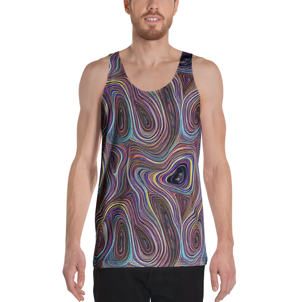 Neon Topography on Men's Tank Top — Front
