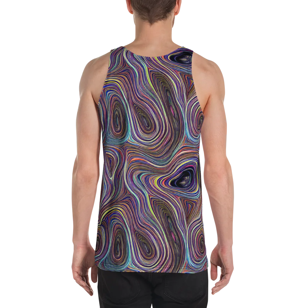 Neon Topography on Men's Tank Top — Back