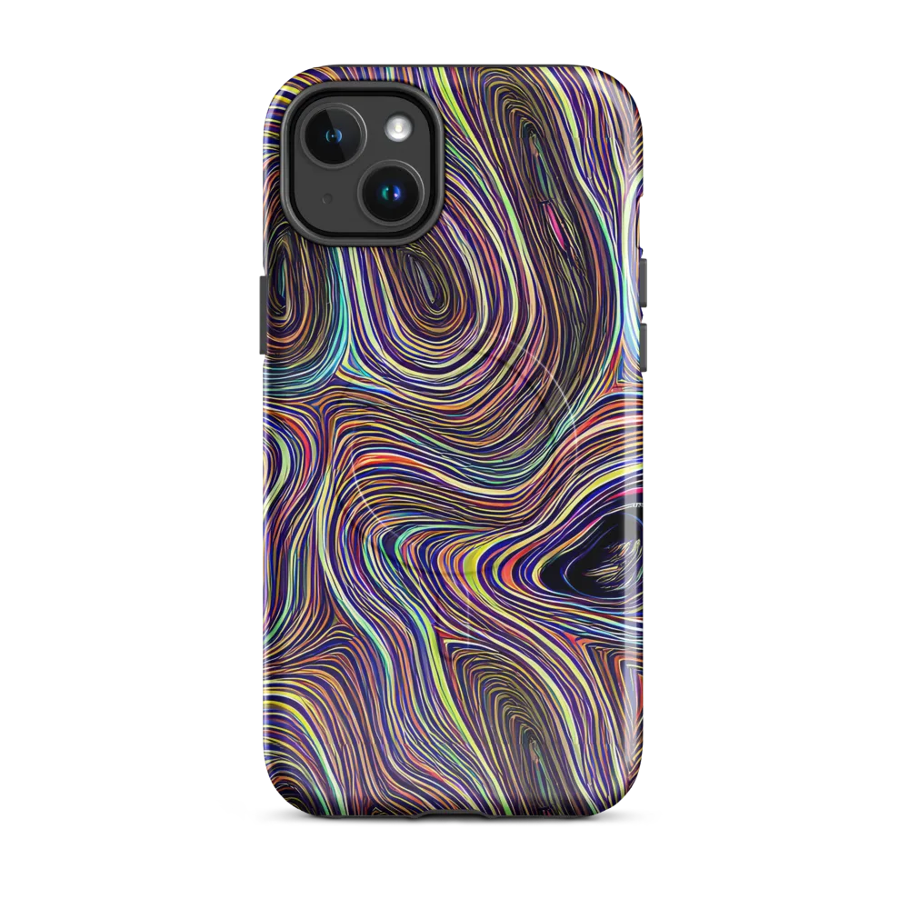 Neon Topography on MagSafe Tough Case for iPhone® — Front