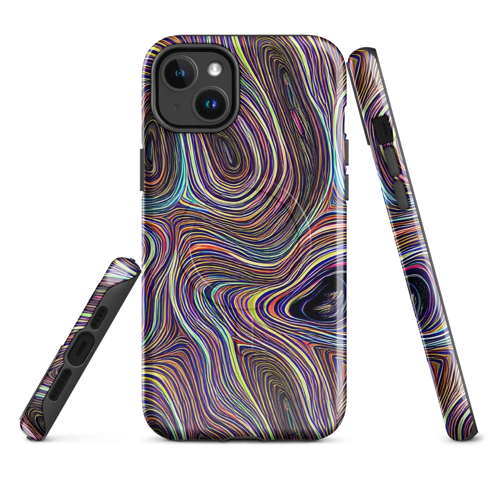 Neon Topography on MagSafe Tough Case for iPhone® — Front