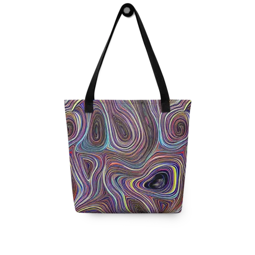 Neon Topography on a Tote Bag
