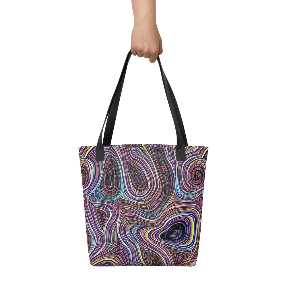 Neon Topography on Tote Bag — Front