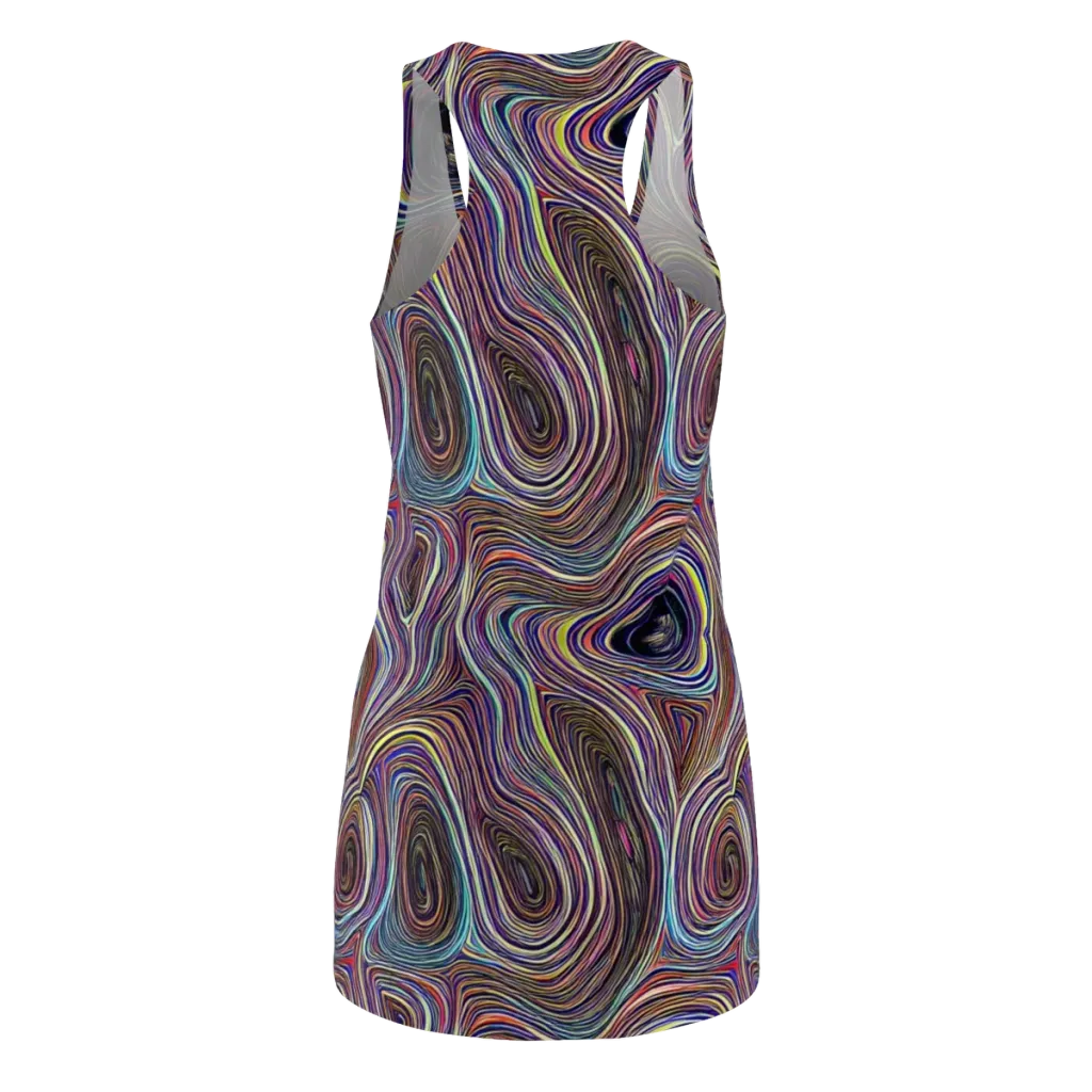 Neon Topography on Racerback Dress — Back