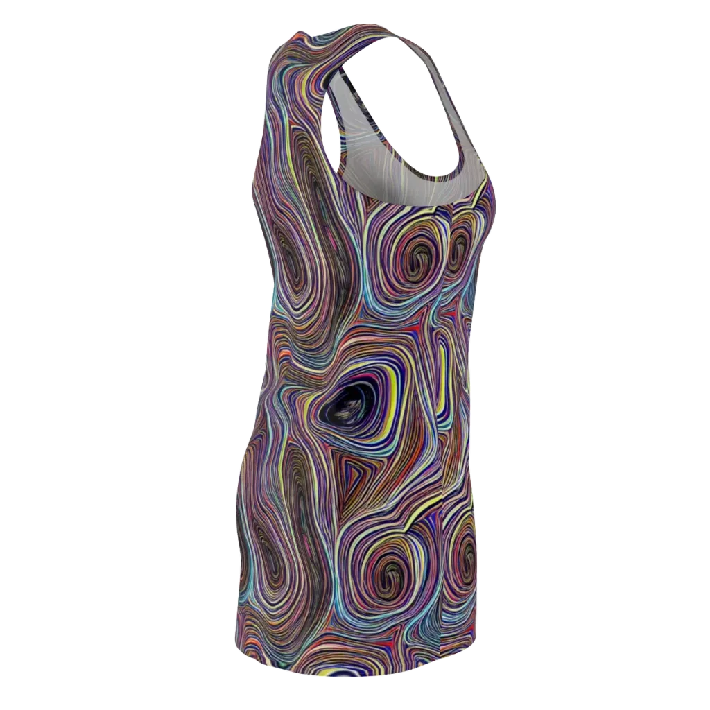 Neon Topography on Racerback Dress — Back Side
