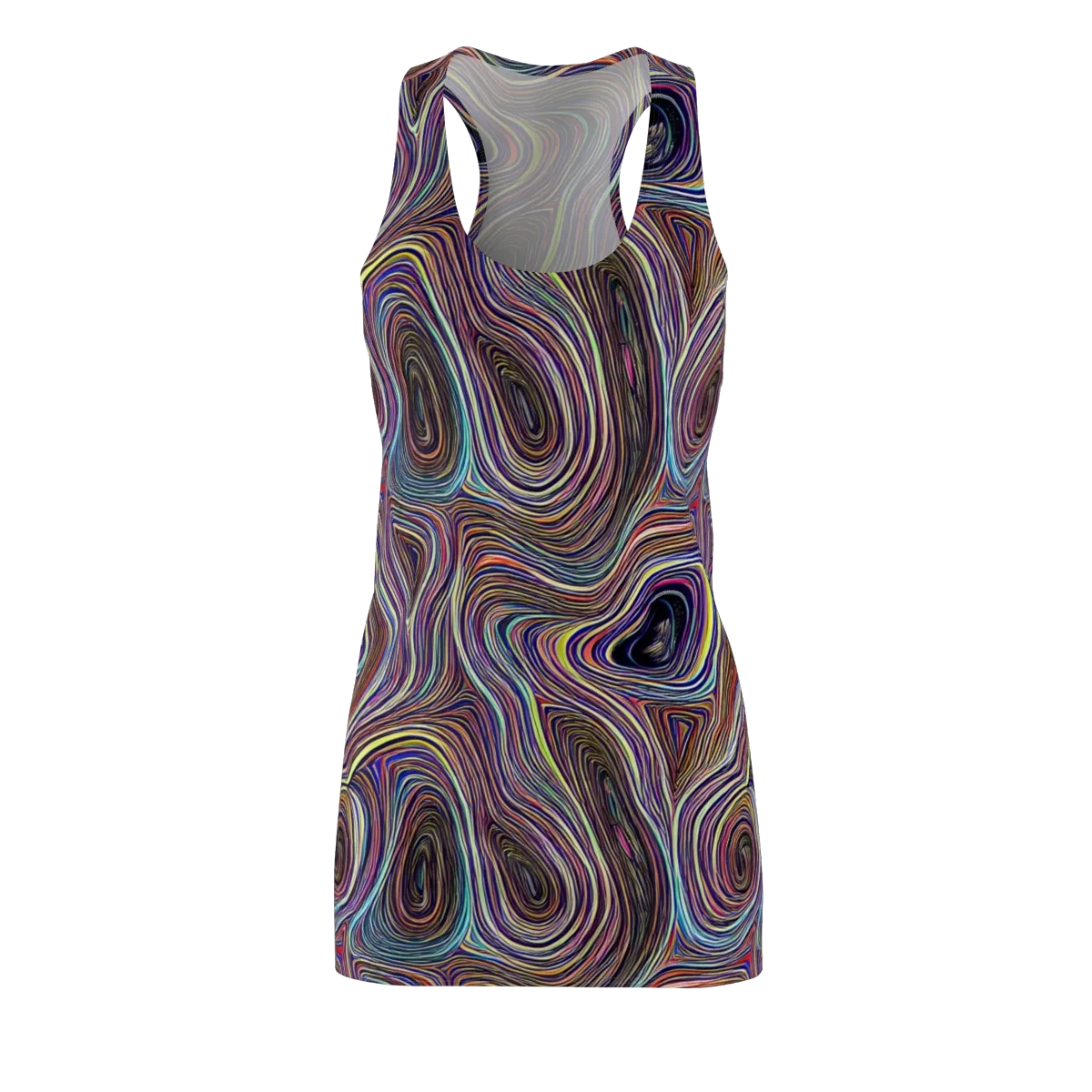 Neon Topography on Racerback Dress — Front